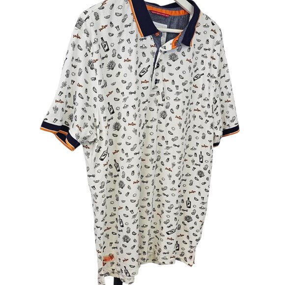 A Fish Named Fred Mens Short Sleeve polo Henley, Vacation, Resort, Salsa, XL - Picture 2 of 9